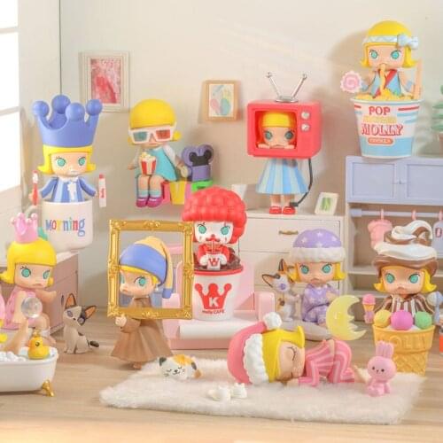 One Day of Molly Serie Action Figure Doll Toys Lovely Molly Blind Box Kawaii Room Decoration Collectible Gifts for Kids Girls