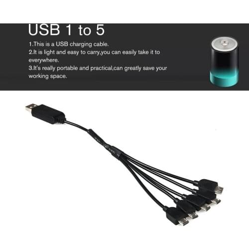 1 to 5 USB Charging Cable 3.7V 1200mAh Replace Rechargeable Lipo Battery Charger for Eachine E58 S168 RC Drone Quadcopter