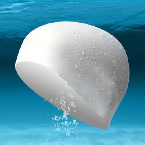 Free size Waterproof PU Fabric Protect Ears Long Hair Sports Siwm Pool Swimming Cap Hat Free size for Men & Women Adults