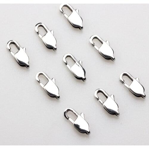 High Quality Stainless Steel Rectangular Bracelet/Necklace Lobster Clasp Never Fade And Rust 4PCS/LOT 15MM DIY Jewelry Making