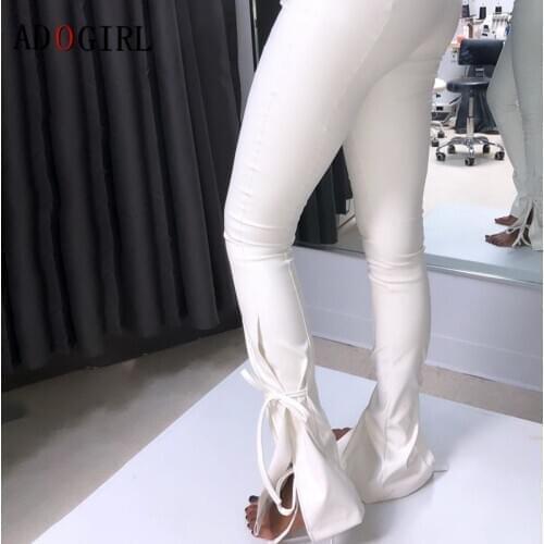 Adogirl Solid High Waist Pants Women Slim Fitness Sweat Pants Office Ladies Long Trousers Female Autumn Winter Streetwear