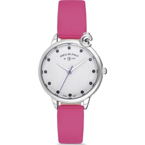 2020 top Brand Luxury Fashion Women 'S Pink Leather Quartz Wristwatches Clock APSV1-A8601-KDP51 Aqua di Polo 1987