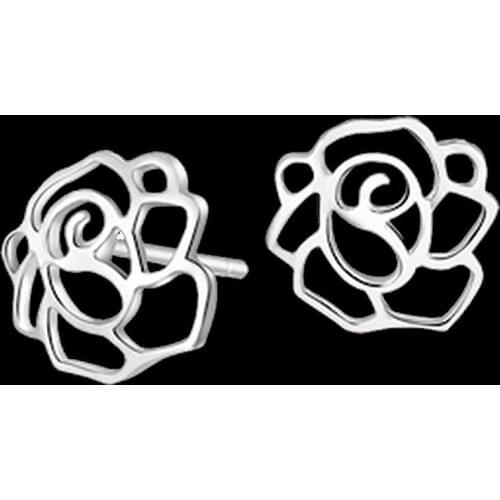 ZRHUA Original Silver Color Jewelry For Women Romantic Flower Earring Stud Small Stud Earring For Girls Wholesale