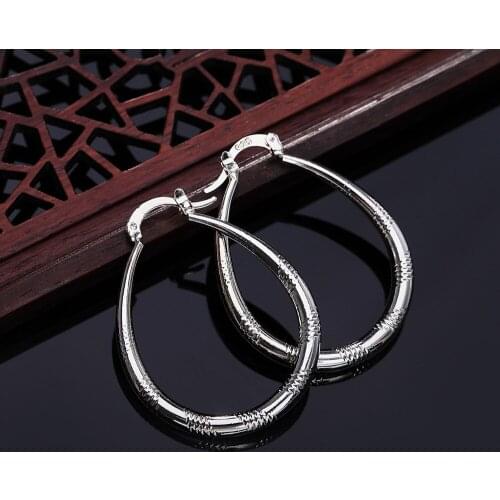 High Quality 925 Sterling Silver 3CM Circle hoop Earrings for Women fashion Jewelry Popular brands lady party Christmas Gifts