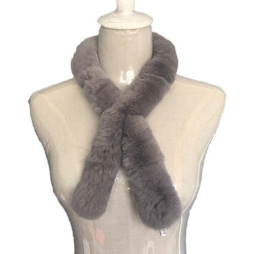 Autumn Winter Womens Genuine Rex Rabbit Fur Neck Rings Muffler Lady Warm Scarf Handmade Neck Warmers VF5027