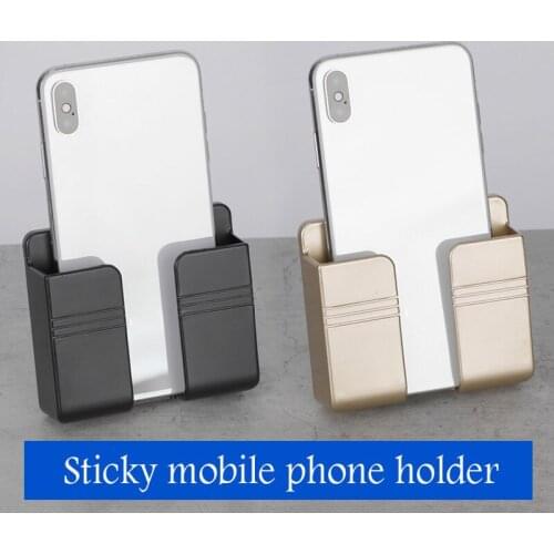 1PC Wall-mounted Storage Box Mobile Phone Charging Stand Rack Wall-mounted Multi-function Non-punch Toilet Bedside Universal