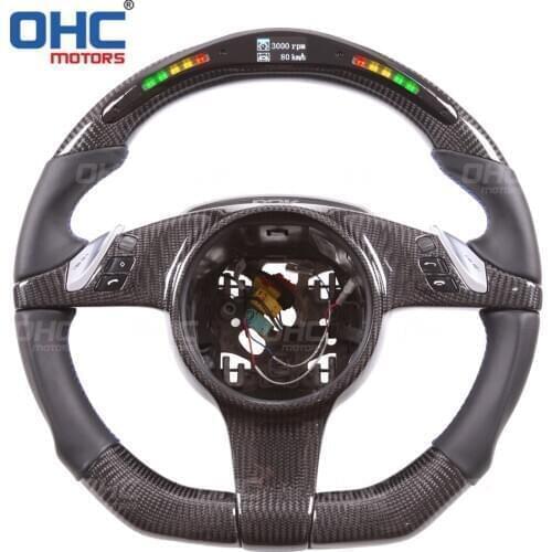 100% Real Carbon Fiber LED Display Steering Wheel compatible for Pors-che GTS GTR 911 Boxster GT Cayenne Macan 998 781
