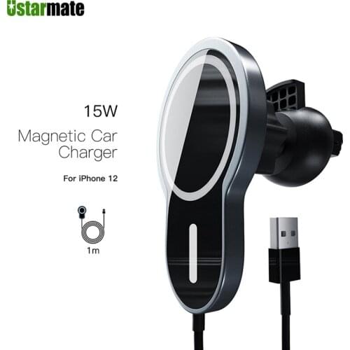 15W Magnetic Charger Wireless Charging Car Stand Holder for iPhone 12 Mini 12 Pro Max Mobile phone Air Vent Adsorbable Bracket