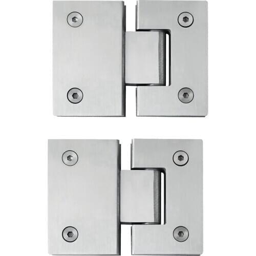 2Pcs Heavy Duty 180 Degree Glass Door Cupboard Showcase Cabinet Clamp Glass Shower Doors Hinge Replacement Parts
