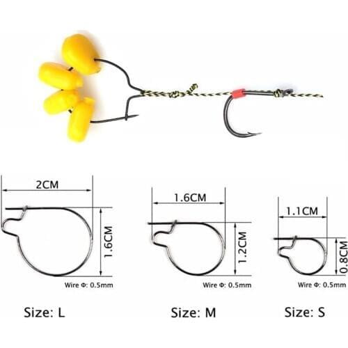 20PCS New Carp Fishing Maggot Clip Fishing Bait Ring Hooks Bait Sting Pin Spike Live Bait Lure Hook Carp Chod Hair Rig Tackle