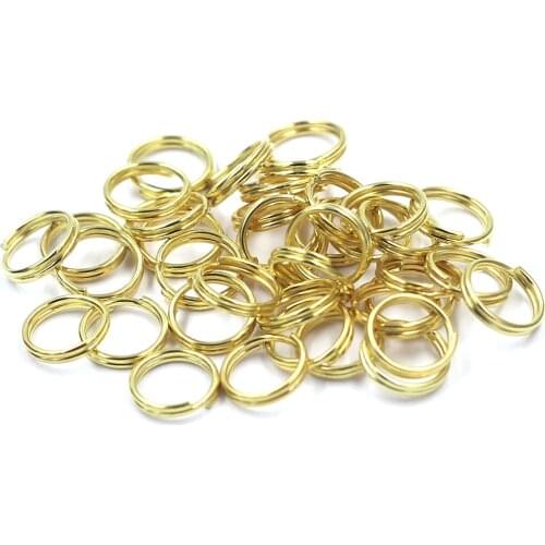 200Pcs Open Jump Split Rings Gold Plated Double Loops For Necklaces Jewelry DIY Findings Charms 8mm Dia