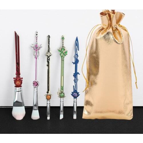 5 Pcs Game Peripheral Weapon Model Metal Makeup Brush