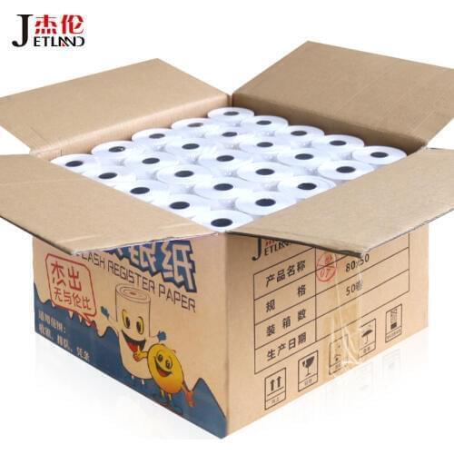 50 Rolls Thermal Receipt Paper 80x50 1ply Cash Register Paper 3-1/8 X 80ft