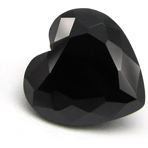 50pcs/Lot 7x7mm 8x8mm 10x10mm Heart Shape Black Color Synthetic Glass Stone Loose Gemstone