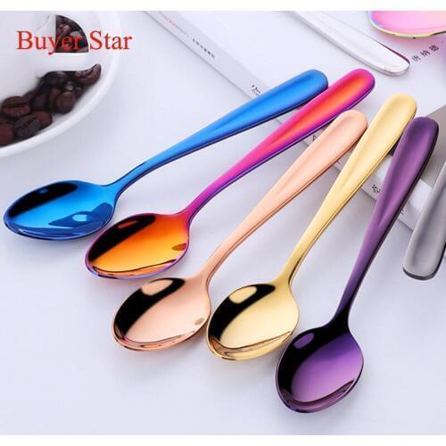 6 Pcs coffee spoon 304 Stainless Steel Tableware Cutlery Coffee Tool accessories Ice Cream Candy Teaspoon Mini High Quality