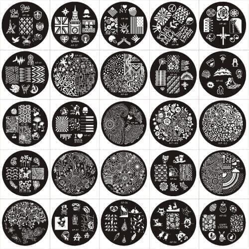 60pcs/Lot Fashion Designs DIY Polish Beauty Nail Art Image Stamp Stamping Plates 3D Nail Art Templates Stencils Manicure Tools