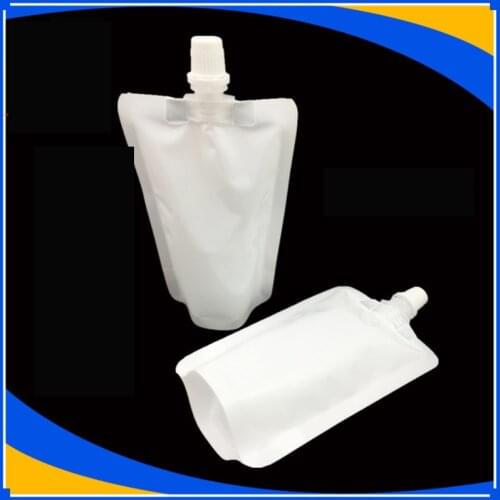 8*12cm 100ml White Empty Doypack Spout Pack Bag Drinking Storage Stand Up Spout PE Plastic Pouch Jelly Juice Pocket 100Pcs/ Lot