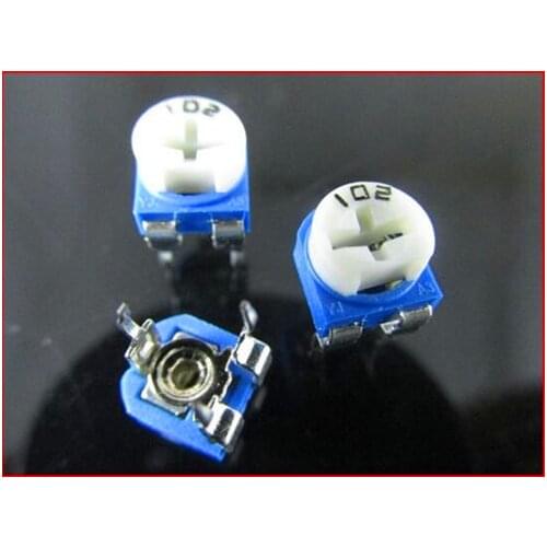 Free Shipping!!! 10pcs 1K potentiometer adjustable potentiometer / blue adjustable / Horizontal /Electronic Component