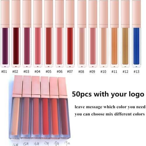 Lip Gloss Custom Logo Waterproof Matte Liquid Lipstick Long Lasting Lipgloss 19 Colors