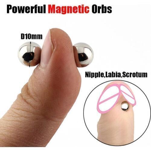 1/2/3/4 Pair Big Powerful Magnetic Orbs Nipple Clamps Big Dildo G-spot Vibrator Stimulate Clitoris Sex Toys For Woman Couples