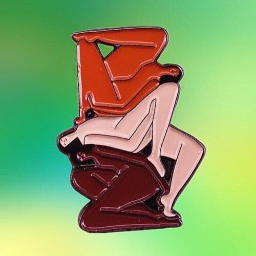 Chicagoan Painter Laura Berger Minimalist Paintings of Female Figures Color art enamel pin abstraction artwork brooch badge