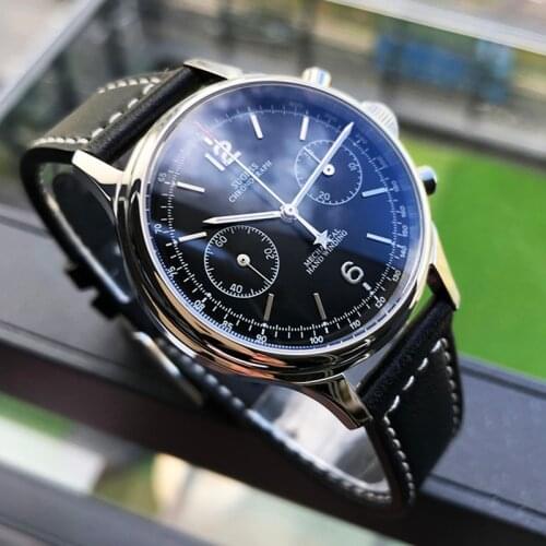 Orologio Uomo Men Watches Seagull Chronograph Watch 1963 Sapphire Mechanical ST1901 Movement Military Pilot Mens Sapphire 38mm