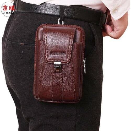 Original Cowhihde Leather Male Casual Design Mini Shoulder Messenger Crossbody bag Fashion Belt Waist bag Travel Small Pouch Men