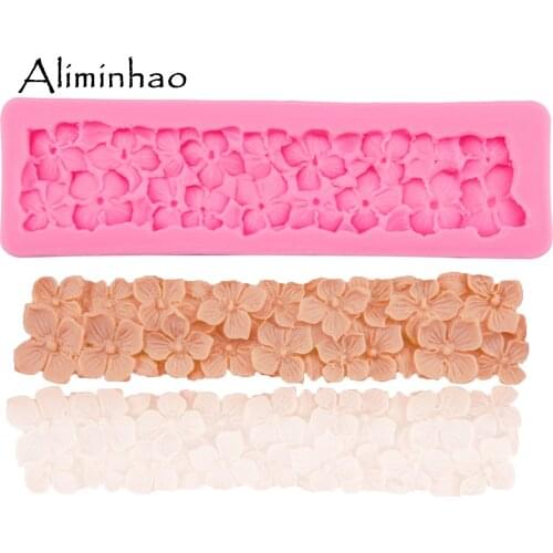 B1216 orchid flower DIY Cake border Sugarcraft Silicone mold chocolate fondant cake decorating dessert tools