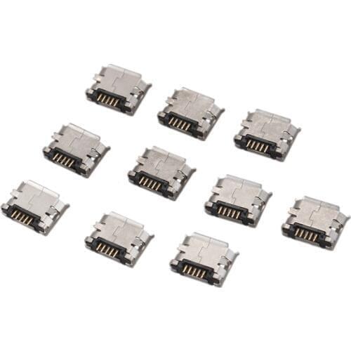 GTBL 10 pieces Micro USB type B female 180 Grade 5 pin surface mount SMD welding Jack