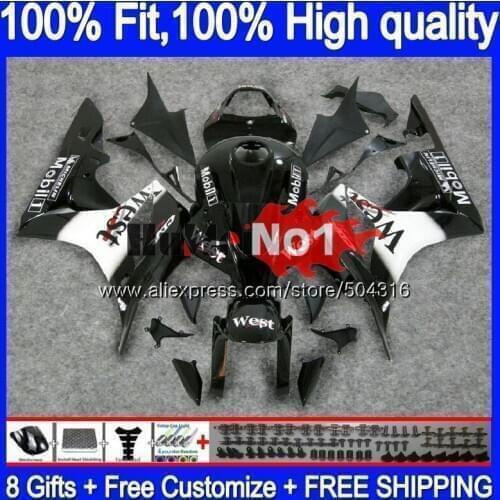Injection For HONDA CBR 600 RR CC 600RR 600F5 CBR600RR 36MC.10 Black west CBR600F5 600CC CBR600 RR F5 2007 2008 07 08 Fairing
