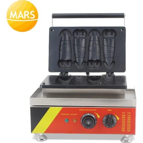 Commercial Electric 110V 220V Non-stick Waffle Maker Penis Baker Machine Hot dog Sausage Penis Shape Waffle Baking Equipment