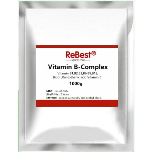 100% Super Vitamin B Complex Powder,Multi-vitamins B Supplements,Vitamin B1,B2,B3,B6,B9,B12,Biotin,Pantothenic Acid,Vitamin C