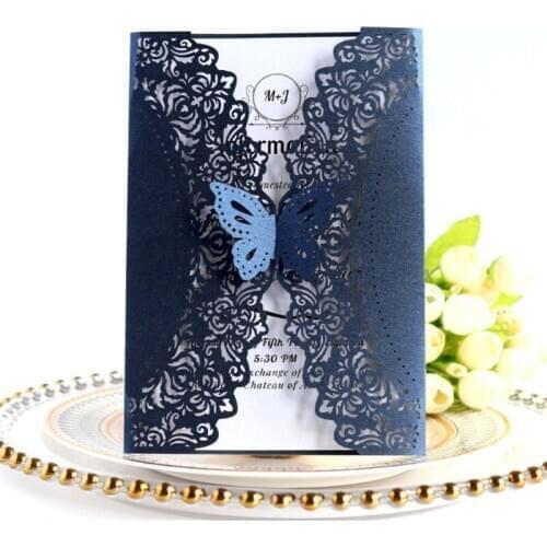 Butterfly laser cut party invitation card invite friends multi colors personalized printing