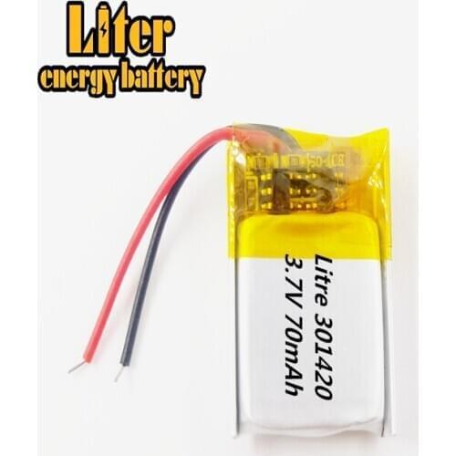 301420 3.7V 70mAh 301423 Lithium Polymer Li-Po li ion Rechargeable Battery For Mp3 MP4