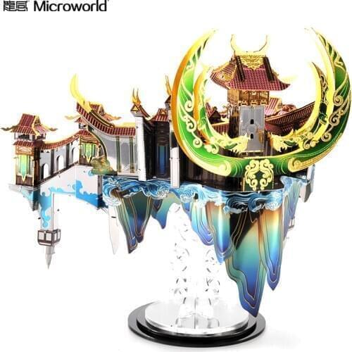 Microworld Dragon Palace model kits DIY laser cutting Jigsaw puzzle fighter model 3D metal Puzzle Toys for Children gifts