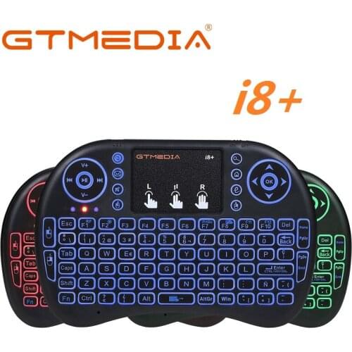 Mini Wireless Keyboard GTMEDIA i8 Spain Russian with 2.4G BT Touchpad ,Changeable 3 colors Backlit, Li-ion Battery for TV box PC