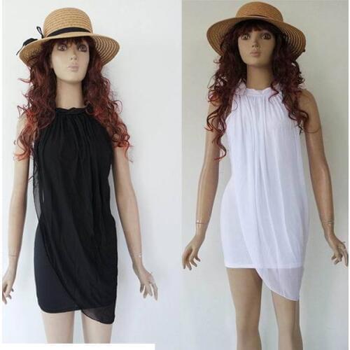 Halter Neck Style Mini Dress 3S2135 Fashion Sexy Chiffon Mini Short Dress