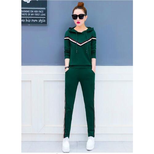 New Thin Slim Straight Pants Sport Suit Plus Size Sweater Two Piece Set Loose Long Pant Breathable Trainning & Exercise Sets