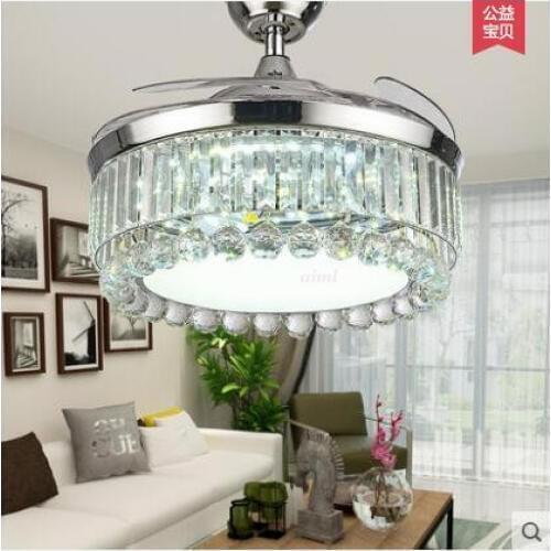 NEW 42-inch 106cm discoloration remote co remote control invisible LED fan lamp dining room ceiling light 85-265V