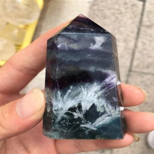 New style natural fluorite snowflake pillars, snowflake pillars point home decoration