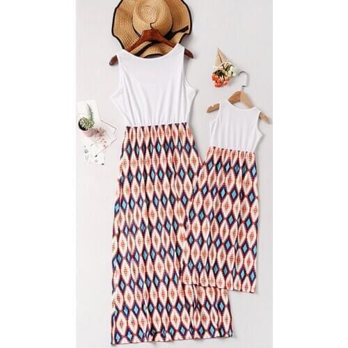 Parent-Child Matching Outfit Mother & Daughter Floral Printed Dress Dress