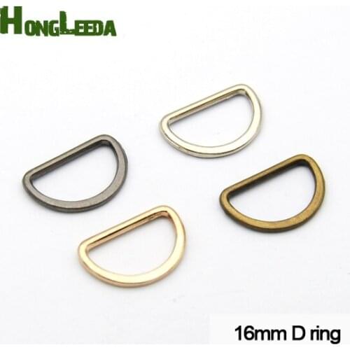 Wholesale 200pcs/lot 16mm metal flat alloy D Dee Ring adjustable buckles for bag webbing strap FDR-16mm