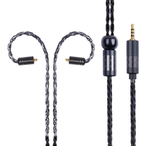 FDBRO 3.5mm Silver Plated 16-core Braided Headset Upgrade Cable MMCX A2DC IM IE80 0.78 2 Pin QDC Audio Cable