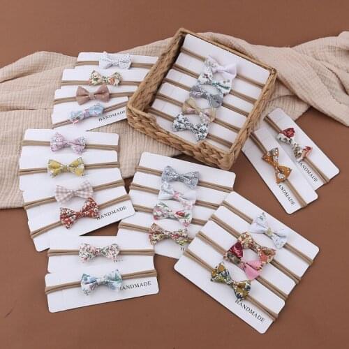 Princess Bowknot Headband Cute Printing Baby Elastic Hair Band Soft Cotton Headwear for Newborn Infants