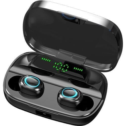 S11-TWS Bluetooth Headset 5.0 Wireless Dual In-Ear Digital Display Stereo Sports IPX7 Waterproof Earphones 3500 MAh Battery