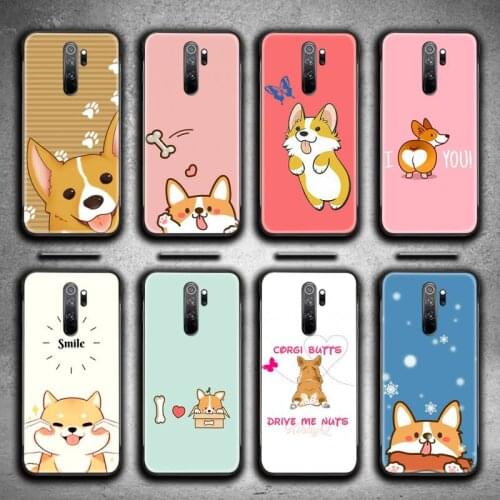Cute Corgi Cartoon Dog Phone Case for Redmi 9A 9 8A 7 6 6A Note 9 8 8T Pro Max K20 K30 Pro