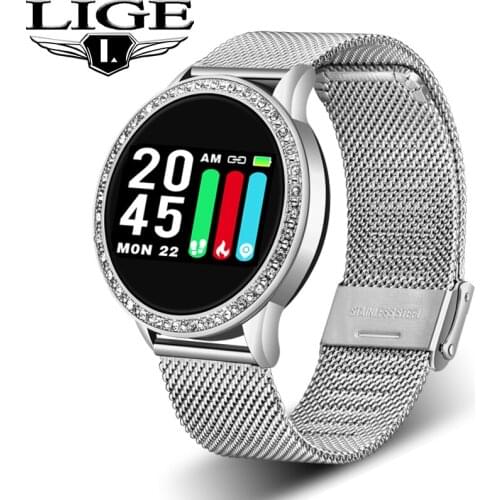 LIGE New Smart Watch IP67 Waterproof Heart Rate Blood Pressure Fitness Tracker Sports Smartwatch Women for Android iOS Pedometer