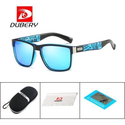 DUBERY Spuare Mirror Summer Brand Design Polarized Sunglasses Men Driver Shades Coating Fashion Square Male Summer UV400 Oculos