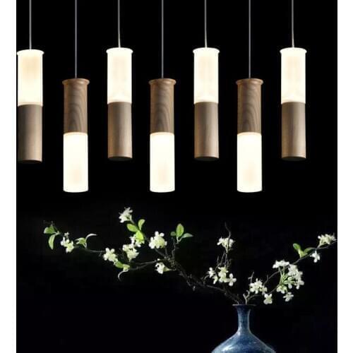 Modern simple wooden Pendant lamps European Personality bar table chandelier art lightings Villa Dining room creative droplights