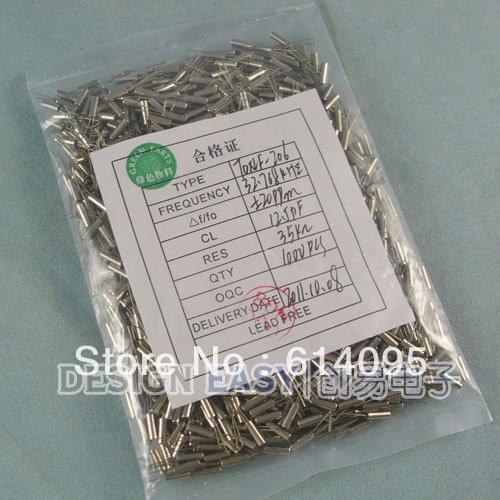 TXC-206-32.768KHz passive cylinder inline tuning fork quartz crystal resonator 2x6